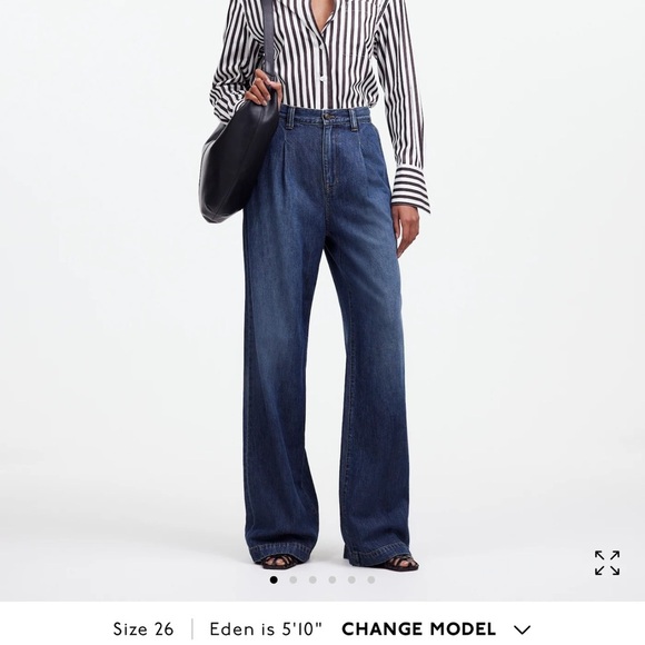 Madewell Harlow Women's Flare & Wide Leg Jeans - Dark Blue - Picture 1 of 9